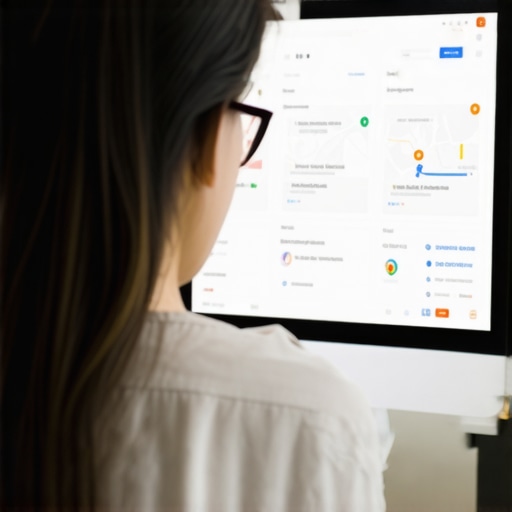 Business owner reviewing Google Maps insights and analytics