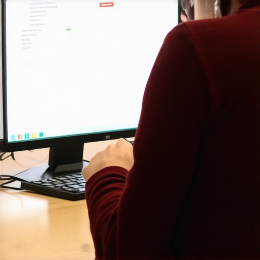 Business owner editing Google My Business profile on a laptop.