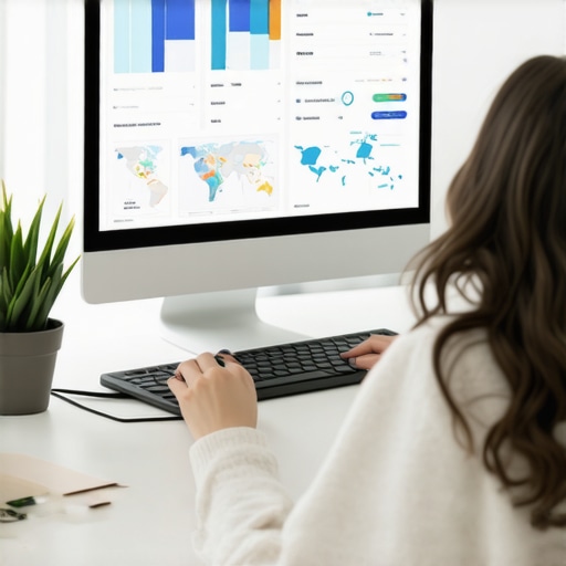 Person analyzing local SEO data on a computer for business visibility