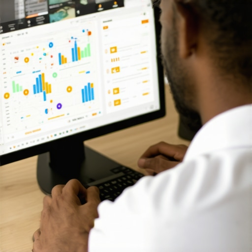 Business owner analyzing local SEO performance and maps data