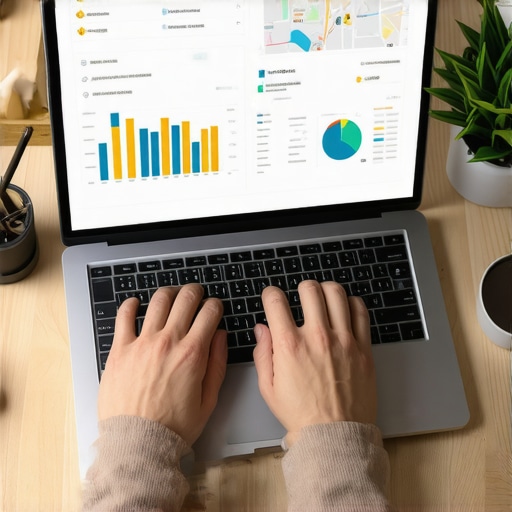 Person using tools on a laptop to monitor and manage local Google Maps visibility