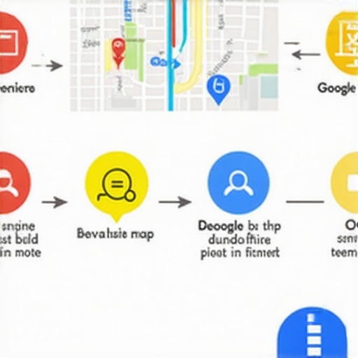An infographic demonstrating key steps for optimizing a Google Maps listing