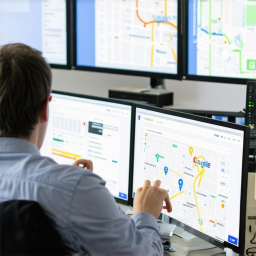 Team of experts analyzing Google Maps and local search data for business visibility enhancement.