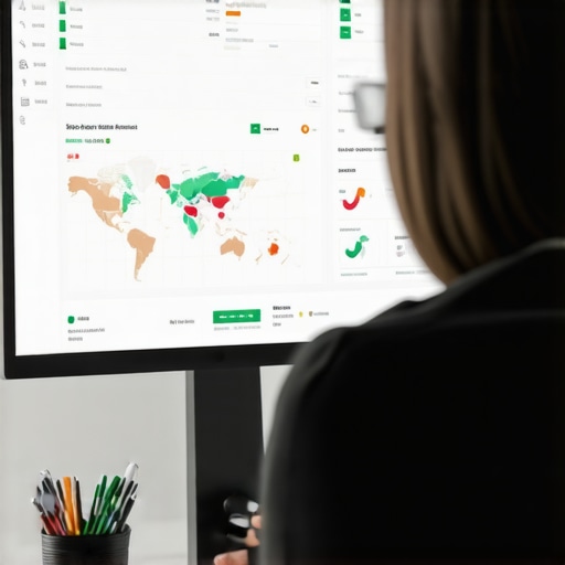 Person analyzing local search performance with analytics software
