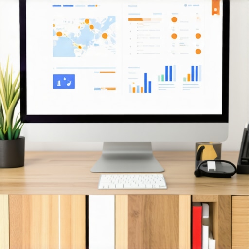 Person working on local SEO management software with maps and analytics