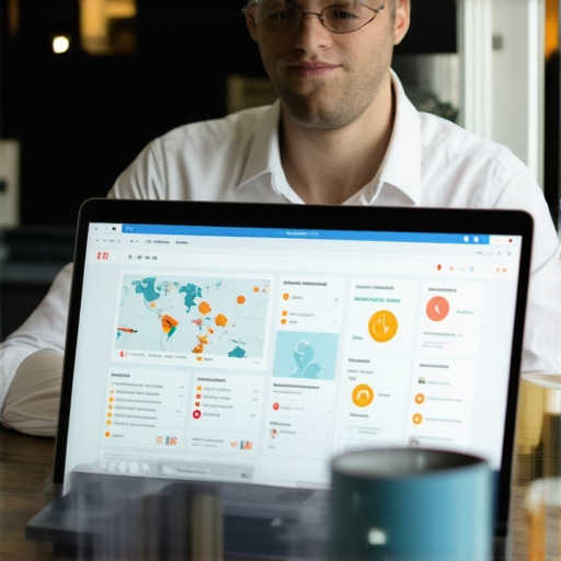 Business owner analyzing local search data and Google Maps profile