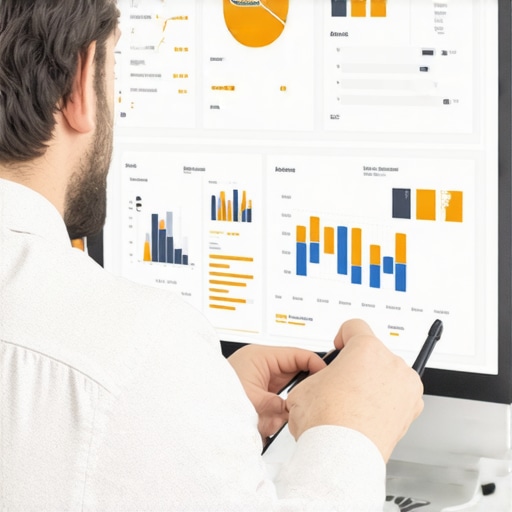 Business owner analyzing local search data and maps optimization reports.