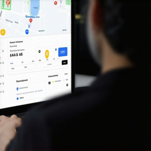 A person analyzing Google Maps engagement metrics on a computer