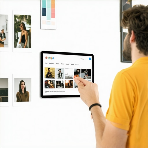 Business owner uploading photos to Google My Business for better visibility.