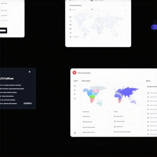 A workspace with screens displaying graphs and data related to local map rankings and signal monitoring.