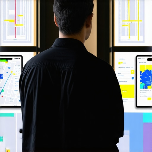 Business owner reviewing live pedestrian flow and location signals on digital maps.