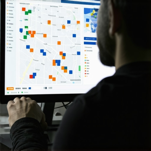 A professional analysis of local map rankings using a geo-grid software tool.