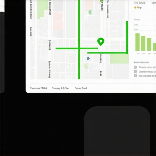 A digital dashboard showing local SEO ranking improvements and map density analytics.