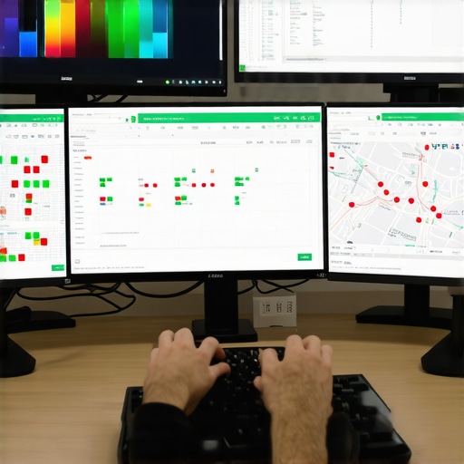 A professional using map optimization tools to track local search visibility across different city neighborhoods.