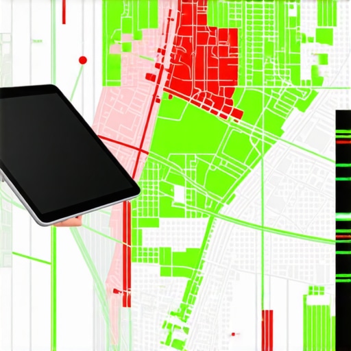 A digital heat map showing local search visibility for a business across various city neighborhoods.