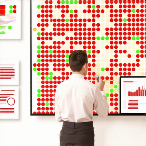Local SEO professional monitoring ranking signals and proximity displacement on a map dashboard.