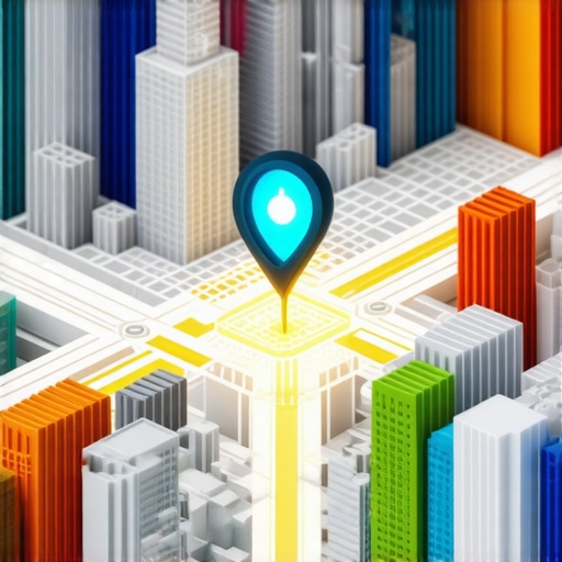 A glowing golden business pin standing out among grey pins on a digital city map