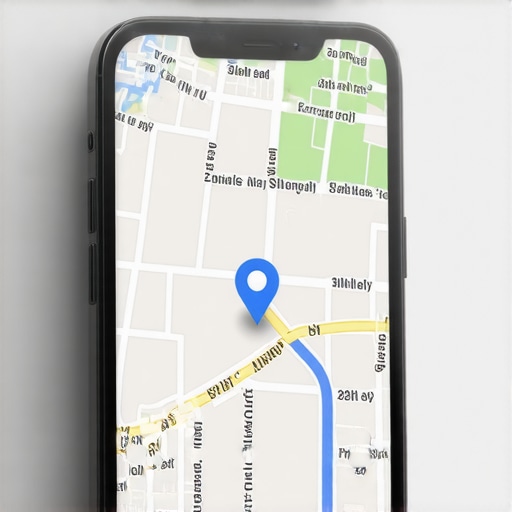 A smartphone showing Google Maps directions converging on a local business to demonstrate proximity-beating interaction signals.