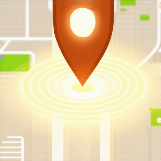 Digital map visualization showing expanding search radius for a local business.