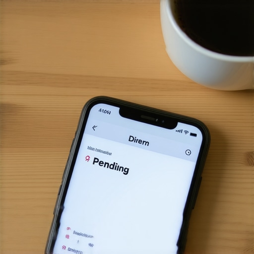 Close up of a phone showing a pending status on a local maps profile.