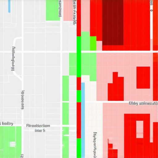 Local search ranking grid map showing ranking variations.