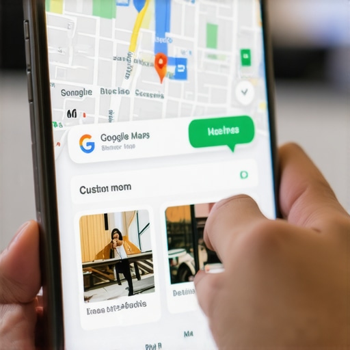 A mobile device displaying a highly active and optimized Google Business Profile with user interactions.