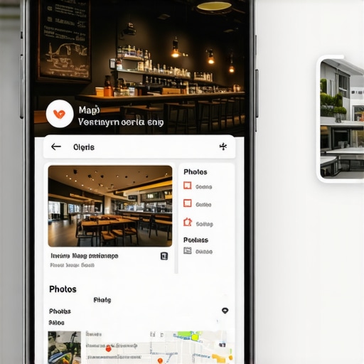 Smartphone showing optimized Google Maps business photos that drive engagement and ranking.