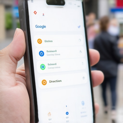 Close up of a smartphone displaying active engagement signals on a Google Map business listing.