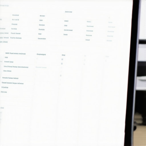 A clean spreadsheet on a screen showing a local directory audit for business map optimization