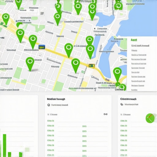 A digital graphic showing how website performance and user interaction data influence Google Map rankings.