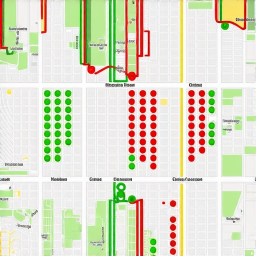 A digital grid showing local map ranking positions across a neighborhood to identify visibility gaps.