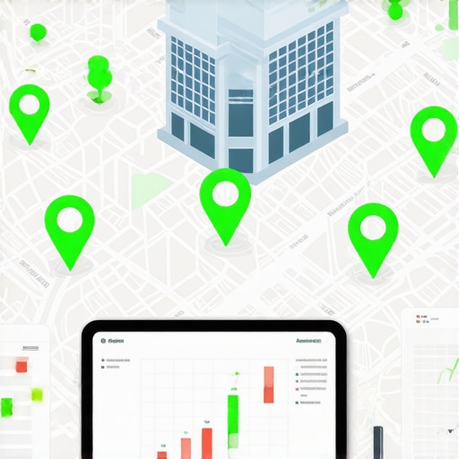 A digital representation of local map ranking tracking and business growth analytics.