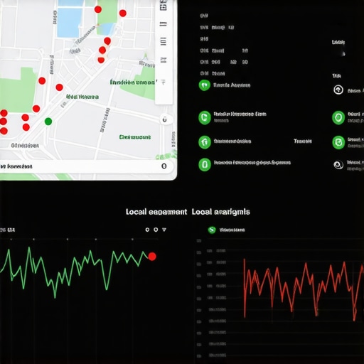 A visual comparison of geographic ranking grids and signal velocity data for local business map optimization.