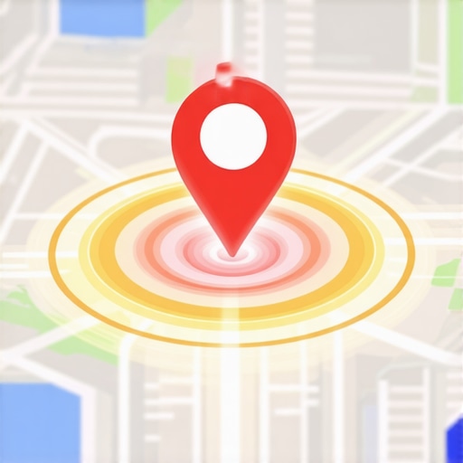 Local Map Signal Expansion Graph Visual representation of a business location pin expanding its ranking radius on a digital map.