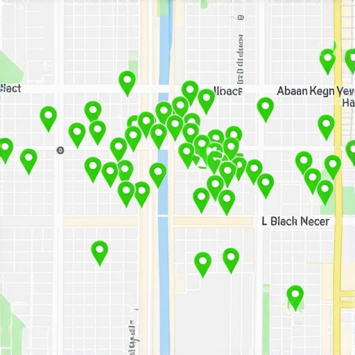 Visualizing local visibility improvement using a map-based ranking audit tool.