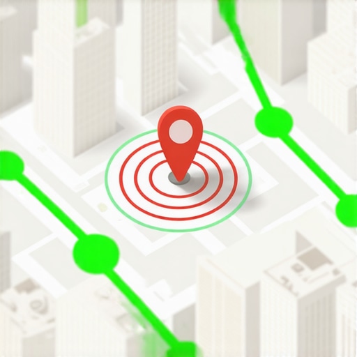 A visual representation of how a business's map ranking fluctuates based on geographical proximity.