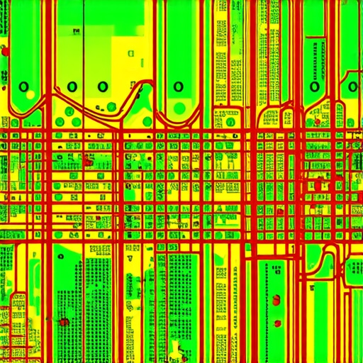 Heat map showing local business ranking distribution across a city grid.