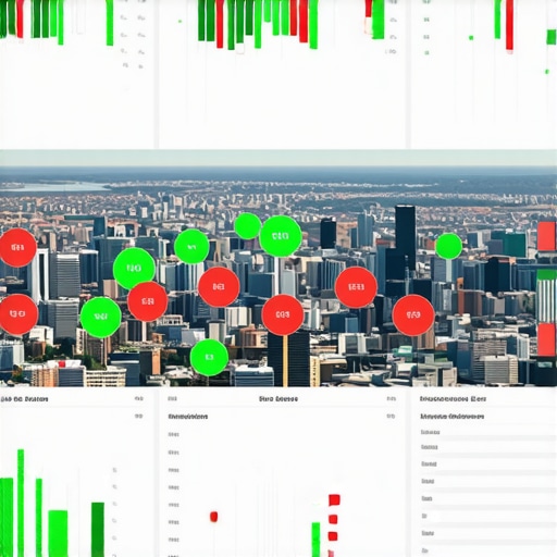 A grid-based map tracking tool used by google map experts to monitor visibility improvement across a city.