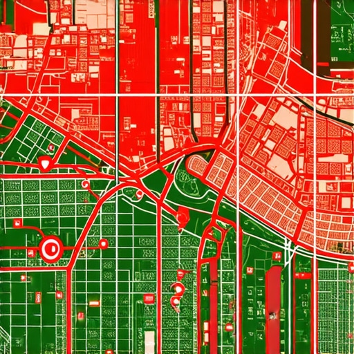 Local SEO Heatmap Analysis A digital geo-grid showing Google Maps ranking performance across different city neighborhoods.