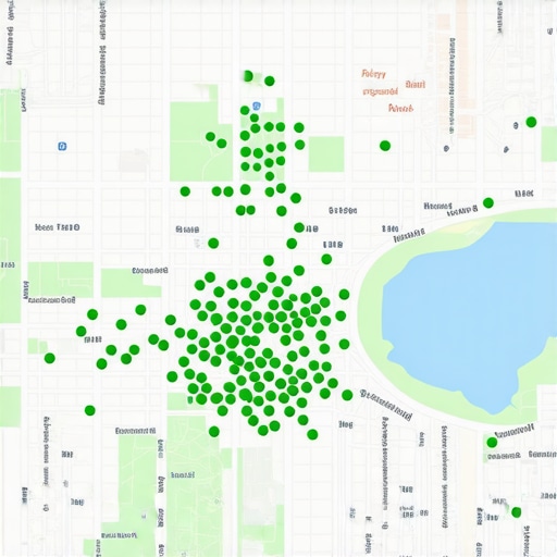 A ranking grid showing top map positions across a local city area.