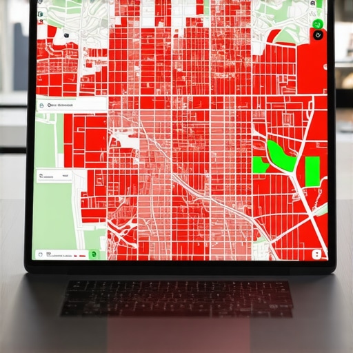 Visual representation of a Google Maps ranking audit showing signal strength across different neighborhoods.