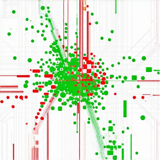 A digital map showing a grid of ranking positions for a local business.