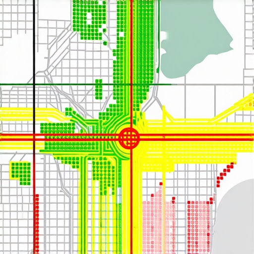 A digital heat map illustrating how local search visibility varies across different neighborhoods.