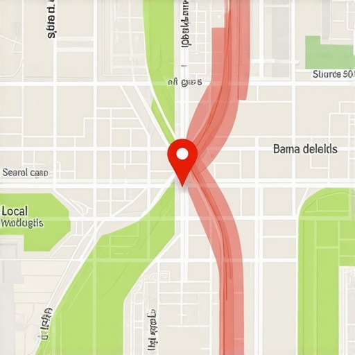 A digital map illustrating the concept of local search proximity and signal gaps for a business profile.