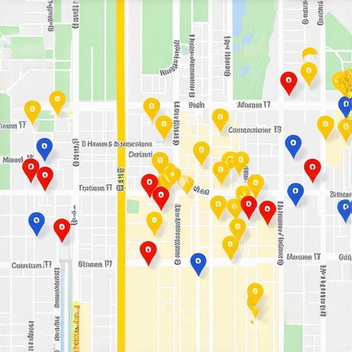 A visual representation of local search ranking heat maps for a service business.