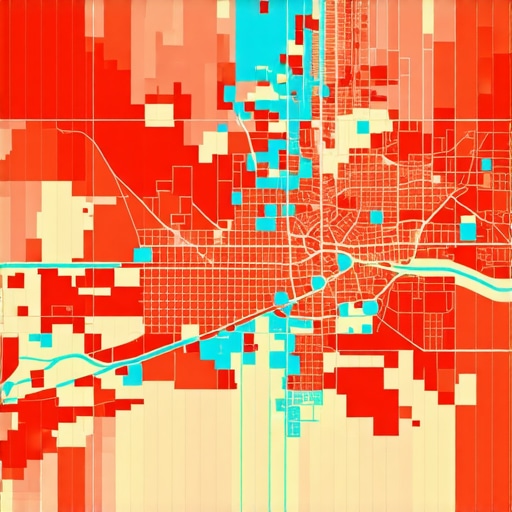 A heatmap showing digital signal density and proximity for local map rankings