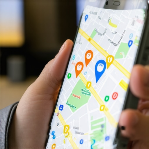 Local map ranking visibility on mobile A smartphone displaying top local search rankings on a map