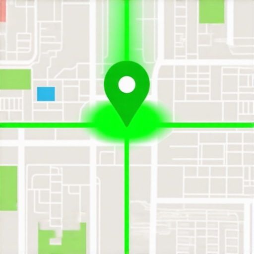 A visual heat map showing local search visibility radius for a business profile.
