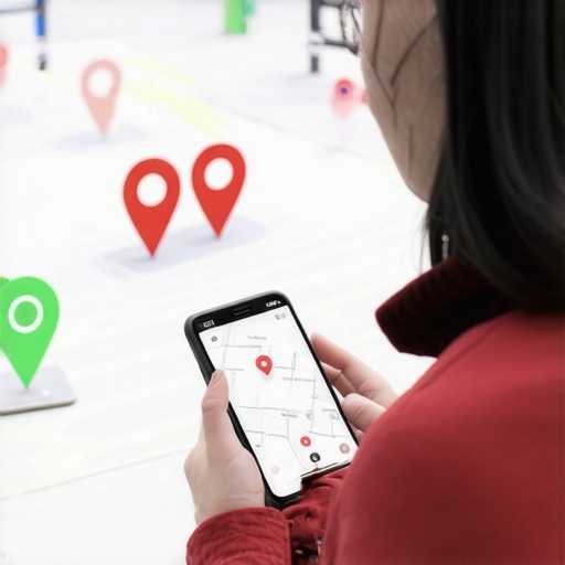 Person using voice search to find local businesses on a smartphone.