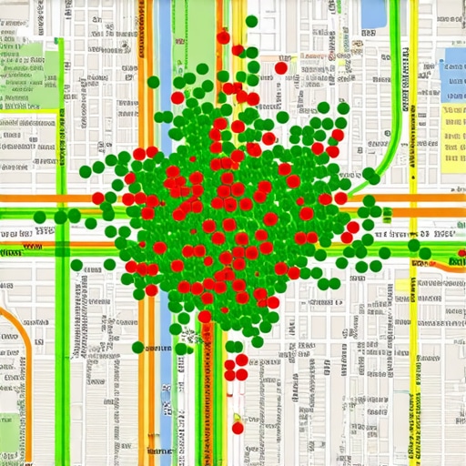 Local search grid tracking tool showing ranking improvements across a city.